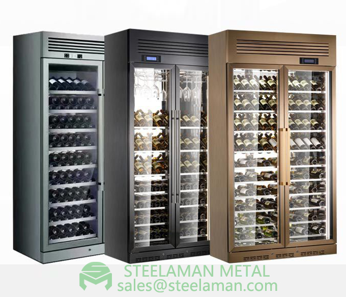 Stainless Steel Wine Cabinet Display