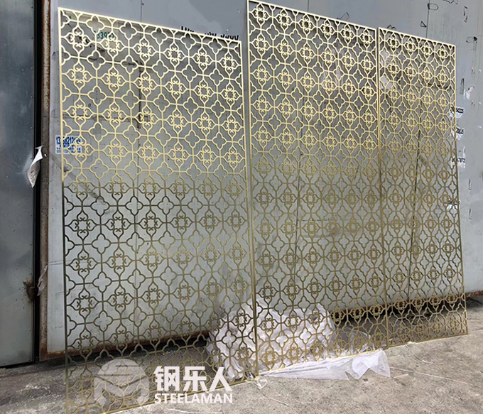 Metal fretwork screen interior architectural metal works