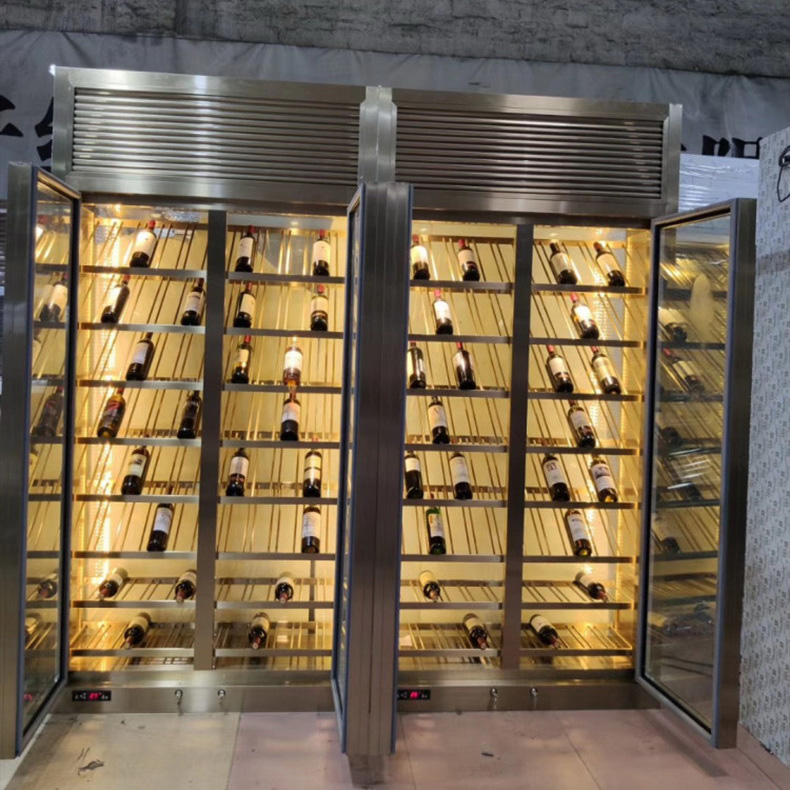 Luxury Modern Arc Shape Storage Glass Metal Wine Vitrine
