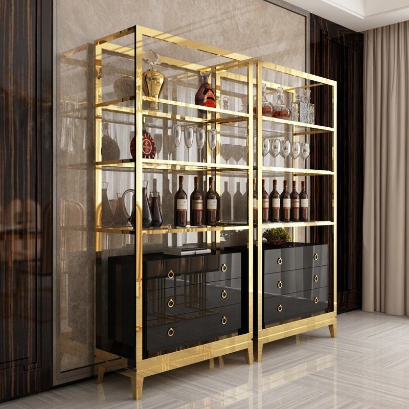 hotel glass wine cabinet 