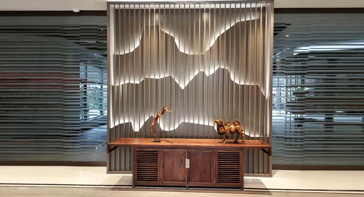 Custom Design Perforated Corten Steel Facade Laser Cut Metal Room Divider Decorative Metal screens Restaurant Partition