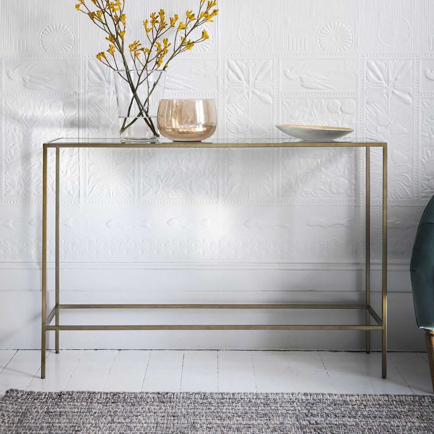 Console Hall Table Bronze Finish